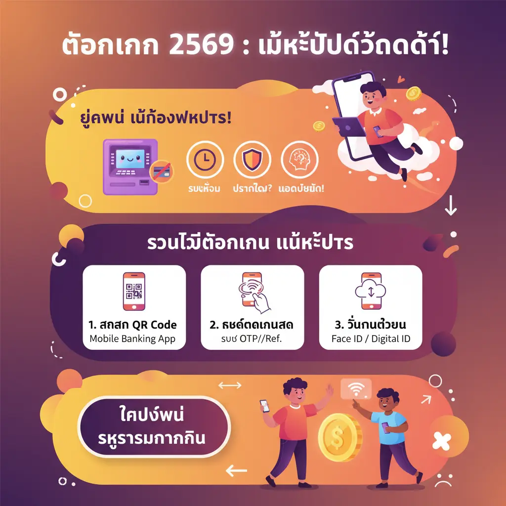 ถอนเงิน - ถอนเงินไม่ใช้บัตร
